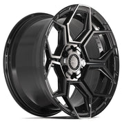Set(4) 20x9 4PS26 Gloss Black Brushed with Tinted Clear - 6x135 &amp; 6x139.7 -6ET