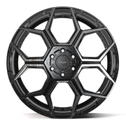 Set(4) 22x10 4PS26 Gloss Black Brushed with Tinted Clear - 6x135 &amp; 6x139.7 +0ET with 33x12.50r22 TBB TS-57 RT Tires