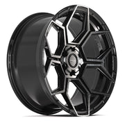 Set(4) 22x10 4PS26 Gloss Black Brushed with Tinted Clear - 6x135 &amp; 6x139.7 +0ET with 33x12.50r22 TBB TS-57 RT Tires