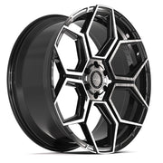 Set(4) 24x10 4PS26 Gloss Black Brushed with Tinted Clear - 6x135 &amp; 6x139.7 +24ET with 295/35r24 Sailun Atrezzo SVR LX+ Tires
