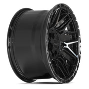 Set(4) 17x9 4PS28 Gloss Black Brushed with Tinted Clear - 5x127 &amp; 5x139.7 -6ET