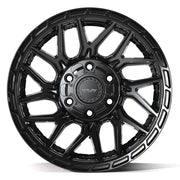 Set(4) 17x9 4PS28 Gloss Black Brushed with Tinted Clear - 6x135 &amp; 6x139.7 +18ET with 33x12.50r17 TBB TS-57 RT Tires &amp; TPMS