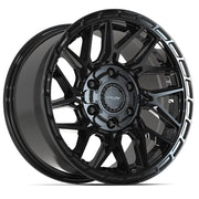 Set(4) 17x9 4PS28 Gloss Black Brushed with Tinted Clear - 6x135 &amp; 6x139.7 +18ET