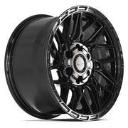 Set(4) 17x9 4PS28 Gloss Black Brushed with Tinted Clear - 6x135 &amp; 6x139.7 +18ET