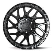 Set(4) 18x9 4PS28 Gloss Black Brushed with Tinted Clear - 6x135 &amp; 6x139.7 +18ET with 275/65r18 Ironman All Country AT-X Tires