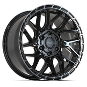 Set(4) 18x9 4PS28 Gloss Black Brushed with Tinted Clear - 6x135 &amp; 6x139.7 +18ET with 275/65r18 Ironman All Country AT-X Tires &amp; TPMS