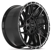 18x9 4PS28 Gloss Black Brushed with Tinted Clear - 6x135 + 6x139.7 +18ET