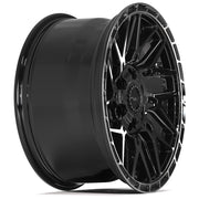 Set(4) 18x9 4PS28 Gloss Black Brushed with Tinted Clear - 6x135 &amp; 6x139.7 +18ET