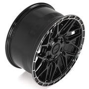 Set(4) 18x9 4PS28 Gloss Black Brushed with Tinted Clear - 6x135 &amp; 6x139.7 +18ET