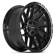 Set(4) 20x9 4PS28 Gloss Black Brushed with Tinted Clear - 5x127 &amp; 5x139.7 -6ET with 275/55r20 Bridgestone Dueler Alenza HL Plus Tires