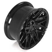 Set(4) 20x9 4PS28 Gloss Black Brushed with Tinted Clear - 5x127 &amp; 5x139.7 -6ET