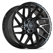 Set(4) 20x9 4PS28 Gloss Black Brushed with Tinted Clear - 6x135 &amp; 6x139.7 +18ET with 275/55r20 Bridgestone Dueler Alenza HL Plus Tires &amp; TPMS