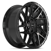 Set(4) 20x9 4PS28 Gloss Black Brushed with Tinted Clear - 6x135 &amp; 6x139.7 +18ET with 275/55r20 Sailun TerraMax AT2 Tires