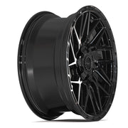Set(4) 20x9 4PS28 Gloss Black Brushed with Tinted Clear - 6x135 &amp; 6x139.7 +18ET