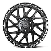 Set(4) 20x9 4PS28 Gloss Black Brushed with Tinted Clear - 6x135 &amp; 6x139.7 -6ET with 275/55r20 Goodyear Eagle LS2 Tires &amp; TPMS
