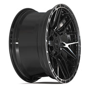 Set(4) 20x9 4PS28 Gloss Black Brushed with Tinted Clear - 6x135 &amp; 6x139.7 -6ET