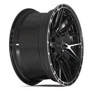 20x9 4PS28 Gloss Black Brushed with Tinted Clear - 6x135 + 6x139.7 -6ET