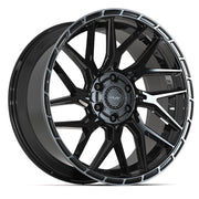 Set(4) 22x10 4PS28 Gloss Black Brushed with Tinted Clear - 6x135 &amp; 6x139.7 +24ET with 33x12.50r22 TBB TS-57 RT Tires &amp; TPMS