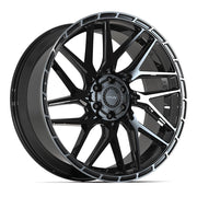 Set(4) 24x10 4PS28 Gloss Black Brushed with Tinted Clear - 6x135 &amp; 6x139.7 +24ET with 295/35r24 Sailun Atrezzo SVR LX+ Tires &amp; TPMS