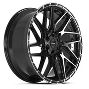 24x10 4PS28 Gloss Black Brushed with Tinted Clear - 6x135 + 6x139.7 +24ET