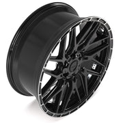Set(4) 24x10 4PS28 Gloss Black Brushed with Tinted Clear - 6x135 &amp; 6x139.7 +24ET