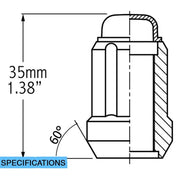 24 Black 1/2"x20 Car/Jeep Spline Lug KIT