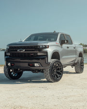 Set(4) 24x12 4P83 Gloss Black Brushed with Tinted Clear - 6x135 &amp; 6x139.7 -44ET