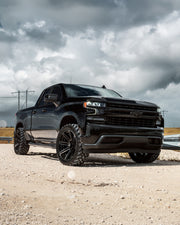 Set(4) 22x10 4P08 Gloss Black Brushed with Tinted Clear - 6x135 &amp; 6x139.7 -18ET with 33x12.50r22 TBB TS-57 RT Tires &amp; TPMS