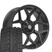 Set(4) 24x10 4P06 Satin Black - 6x135 &amp; 6x139.7 +18ET with 295/35r24 Ironman iMove GEN 2 Tires