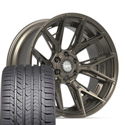 Set(4) 22x10 4P40 Satin Bronze - 6x135 &amp; 6x139.7 -18ET with 285/45r22 Goodyear Eagle Sport Tires