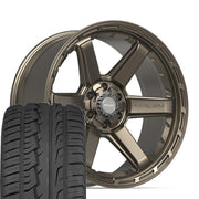 Set(4) 22x10 4P63 Satin Bronze - 6x135 &amp; 6x139.7 -18ET with 285/45r22 Ironman iMove GEN 2 SUV Tires