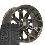 Set(4) 22x10 4P83 Satin Bronze - 6x135 &amp; 6x139.7 -18ET with 285/45r22 Ironman iMove GEN 2 SUV Tires