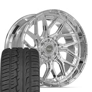 Set(4) 22x10 4PL28 Chrome - 6x135 &amp; 6x139.7 -18ET with 285/45r22 Ironman iMove GEN 2 SUV Tires
