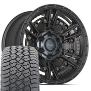 Set(4) 17x9 4PS01 Satin Black - 6x135 &amp; 6x139.7 -6ET with 265/70r17 Sailun TerraMax AT2 Tires