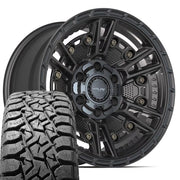Set(4) 17x9 4PS01 Satin Black - 6x135 &amp; 6x139.7 -6ET with 33x12.50r17 TBB TS-57 RT Tires