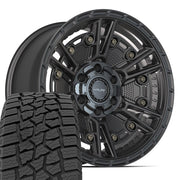 Set(4) 18x9 4PS01 Satin Black - 6x135 &amp; 6x139.7 -6ET with 275/65r18 Ironman All Country AT-X Tires