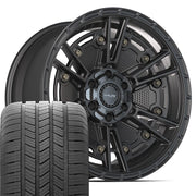 Set(4) 20x9 4PS01 Satin Black - 6x135 &amp; 6x139.7 -6ET with 275/55r20 Goodyear Eagle LS2 Tires