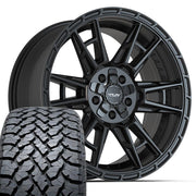Set(4) 20x9 4PS20 Satin Black - 5x127 &amp; 5x139.7 +18ET with 275/55r20 TBB TS-37 AT Tires