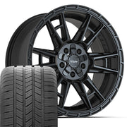 Set(4) 20x9 4PS20 Satin Black - 5x127 &amp; 5x139.7 +18ET with 275/55r20 Goodyear Eagle LS2 Tires