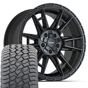 Set(4) 20x9 4PS20 Satin Black - 5x127 &amp; 5x139.7 +18ET with 275/55r20 Sailun TerraMax AT2 Tires