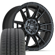 Set(5) 20x9 4PS20 Satin Black - 5x127 &amp; 5x139.7 +18ET with 275/55r20 Bridgestone Dueler Alenza HL Plus Tires