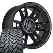 Set(5) 20x9 4PS20 Satin Black - 5x127 &amp; 5x139.7 -6ET with 275/55r20 TBB TS-37 AT Tires