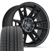 Set(4) 20x9 4PS20 Satin Black - 5x127 &amp; 5x139.7 -6ET with 275/55r20 Bridgestone Dueler Alenza HL Plus Tires