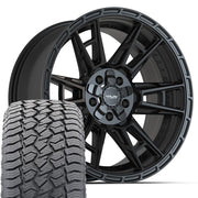 Set(5) 20x9 4PS20 Satin Black - 5x127 &amp; 5x139.7 -6ET with 275/55r20 Sailun TerraMax AT2 Tires