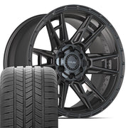 Set(4) 20x9 4PS20 Satin Black - 6x135 &amp; 6x139.7 -6ET with 275/55r20 Goodyear Eagle LS2 Tires