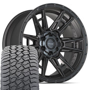 Set(4) 20x9 4PS20 Satin Black - 6x135 &amp; 6x139.7 -6ET with 275/55r20 Sailun TerraMax AT2 Tires