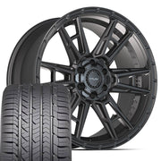 Set(4) 22x10 4PS20 Satin Black - 6x135 &amp; 6x139.7 +24ET with 285/45r22 Goodyear Eagle Sport Tires