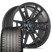Set(4) 22x10 4PS20 Satin Black - 6x135 &amp; 6x139.7 +24ET with 285/45r22 Goodyear Eagle Touring Tires