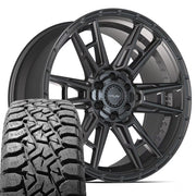 Set(4) 22x10 4PS20 Satin Black - 6x135 &amp; 6x139.7 +24ET with 33x12.50r22 TBB TS-57 RT Tires