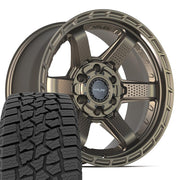 Set(4) 18x9 4PS63 Satin Bronze - 6x135 &amp; 6x139.7 -6ET with 275/65r18 Ironman All Country AT-X Tires